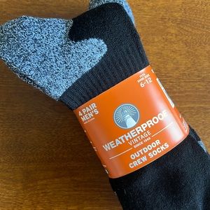 4 pairs Weatherproof Vintage outdoor crew socks, size 6-12
